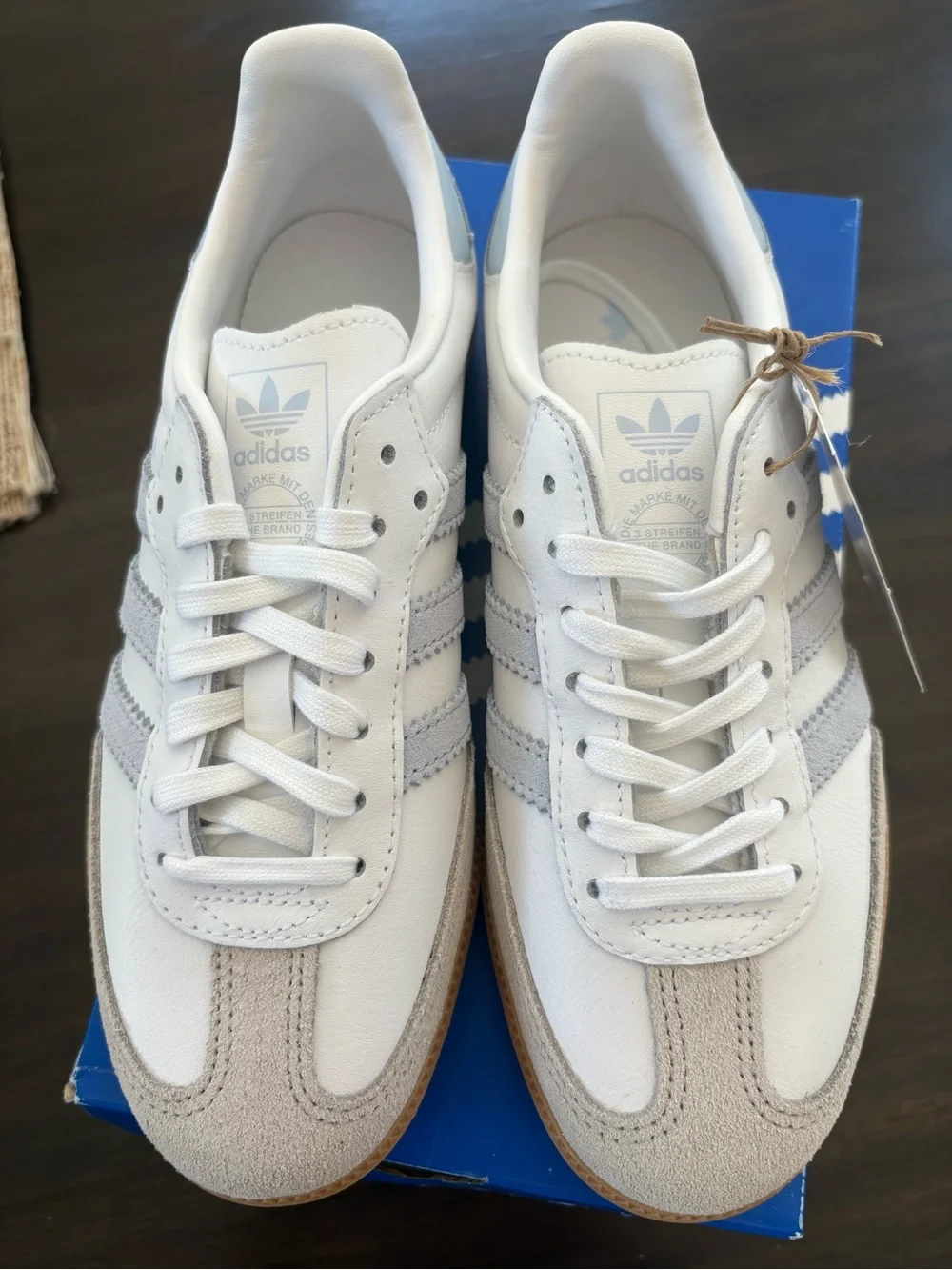 adidas White & Light blue Retro Court Sneakers kids